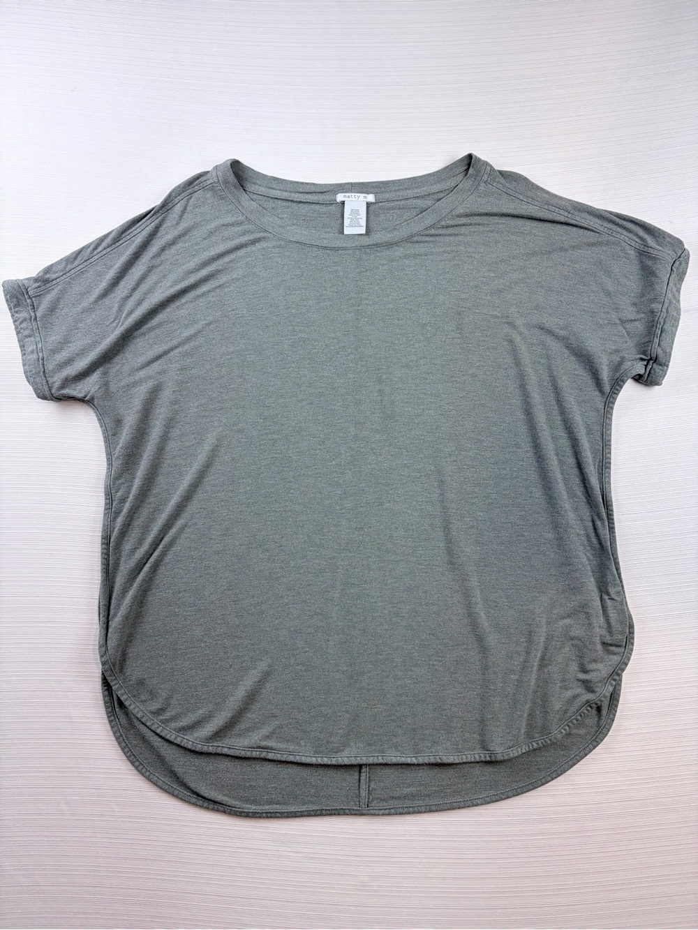 Matty M Olive Green Scoop Neck Short Sleeve Tee